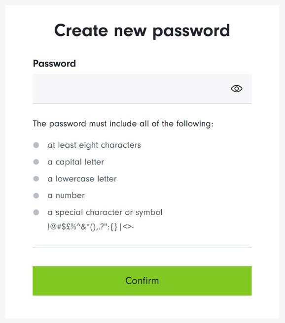 Create new password