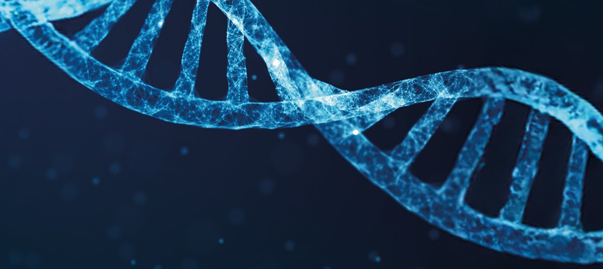 DNA structure on blue background
