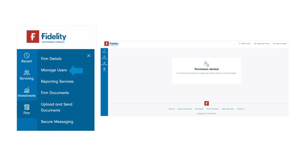 Manage user and permission denied